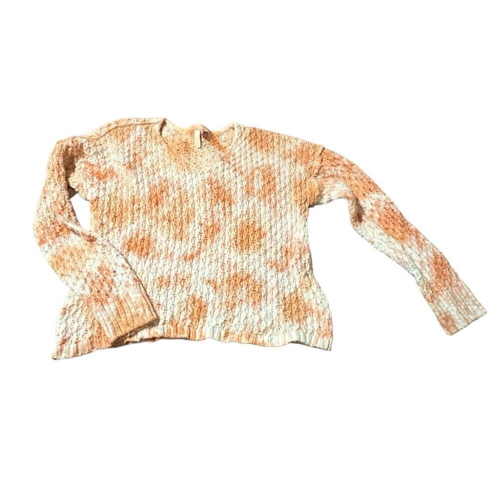 Pilcro orange coral sweater M tie dye hippie boho